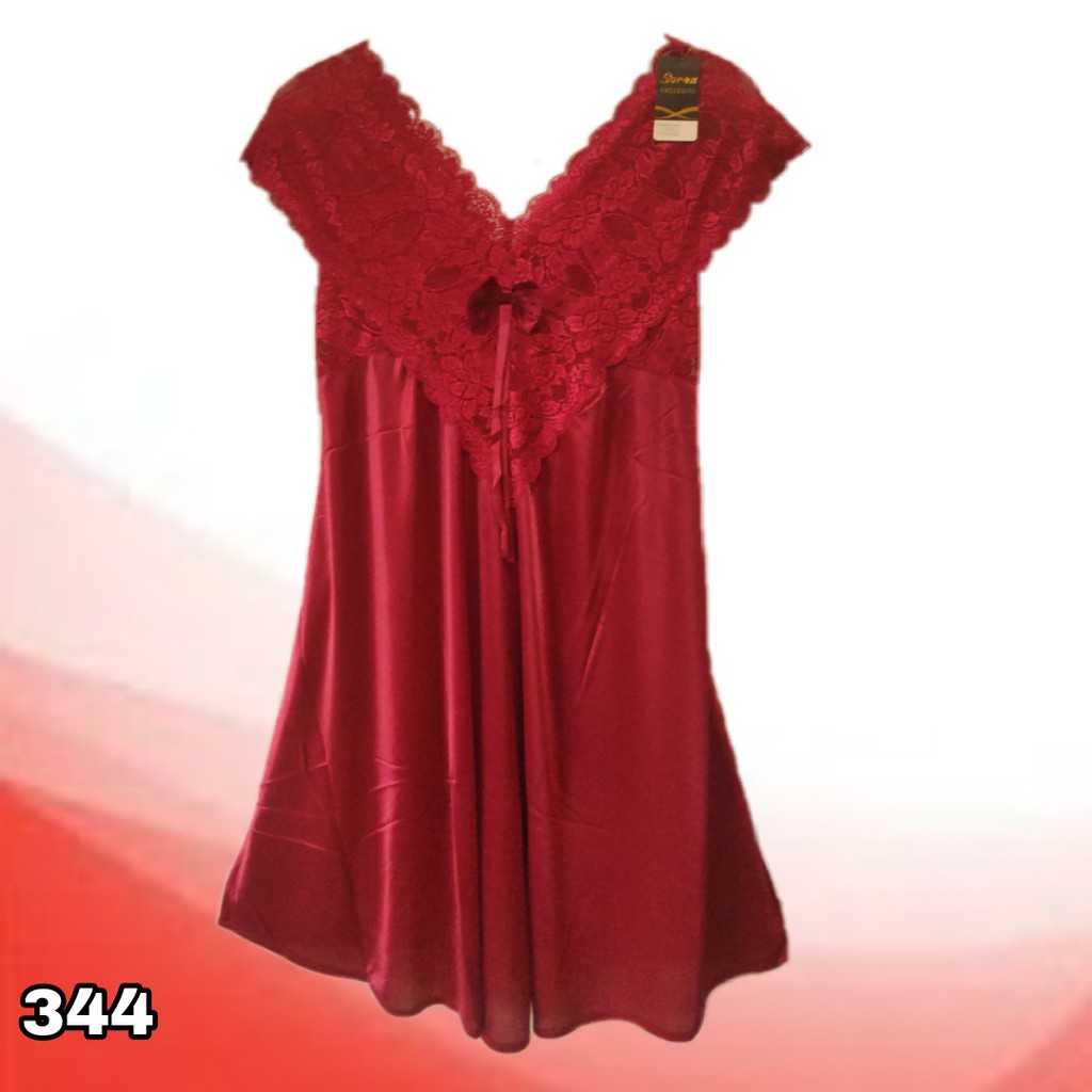 K344 - BAJU TIDUR LINGERIE SOREX PREMIUM SATIN LOOK RENDA CANTIK