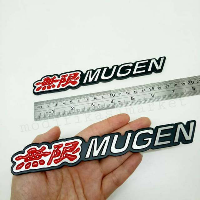 Emblem Grill MUGEN merah Chrome