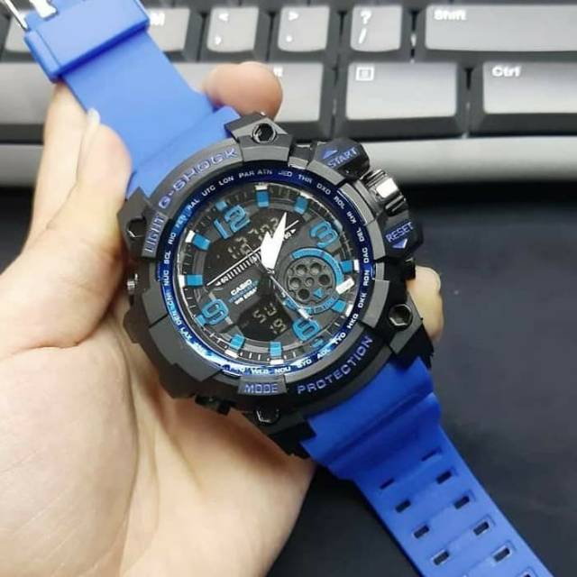 Jam Tangan Gshock GG1000 Anti Air - Hitam tali Biru