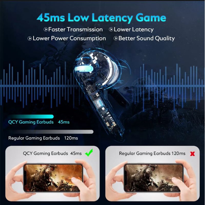 HEADSET BLUETOOTH TWS GAMING LOW LATENCY QCY-G1