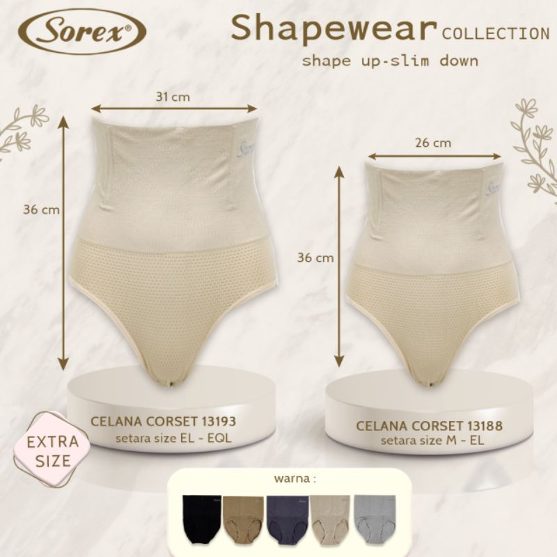 Sorex CC 13193 Celana Corset Pelangsing Shapewear Collection Extrasize Jumbo Setara Ukuran EL-EQL