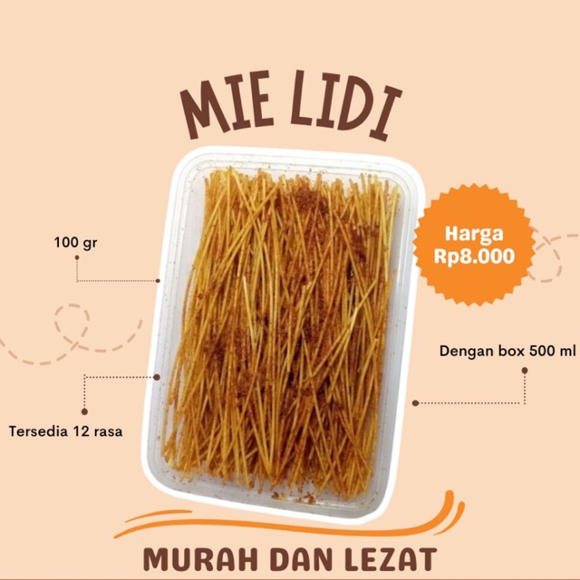 

[KINETIKA] BISA COD MIE LIDI 12 RASA DENGAN KEMASAN BOX 500 ML 100 GR MIE LIDI FREE BUBBLE