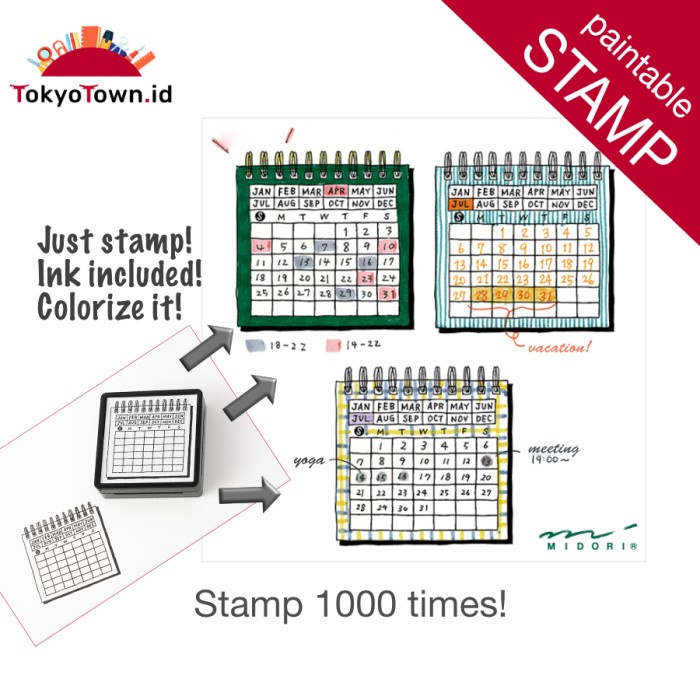 

Gilaa!!! Midori Stamp â€œCalendarâ€ For Notebook And Diary Promo