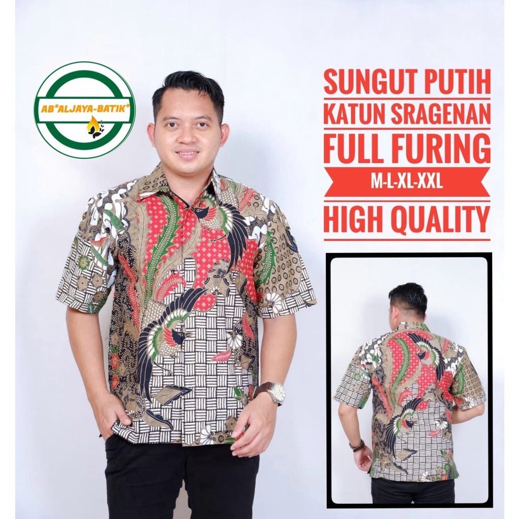 SUNGUT PUTIH ALJAYA BATIKSOLOAMANAH BAJU KEMEJA BATIK PRIA SOLO LENGAN PANJANG PENDEK LAPIS FURING ATASAN PREMIUM MODERN KATUN HALUS GEBER SEKARAN GURDO PUTIH GURDO TRESNO JANOKO KAPAL KANDAS LAWASAN KEJAYAN KEMBANG PARANG SAJEN TRUNTUM WARNA GESEM IJO SM