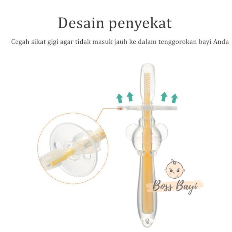 Sikat Gigi Silikon Bayi Anak / Pembersih Mulut Bayi Silikon / Training Toothbrush Baby