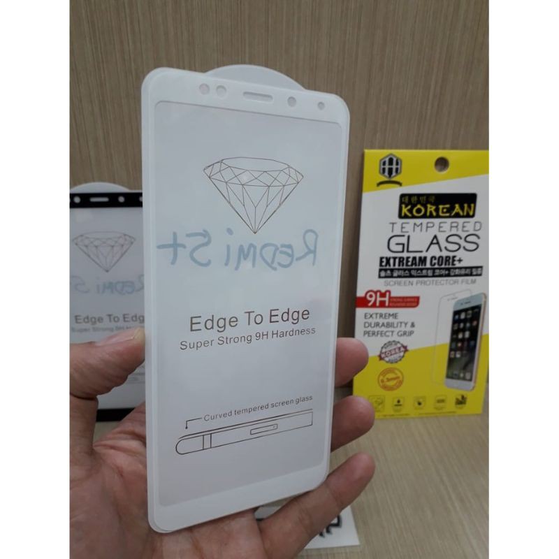 TAMPERED GLASS TG ANTI GORES XIAOMI REDMI 5 PLUS FULL LAYAR