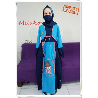  Baju  Gamis Plus Kerudung Masker Anak  Perempuan  Umur  9 10  