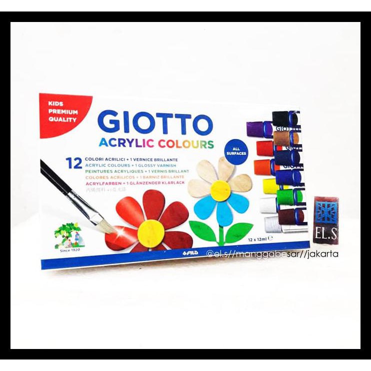 

DISKON GIOTTO ACRYLIC 12 WARNA 12 ML ( CAT ACRYLIC ) PERALATAN MELUKIS MURAH MERIAH