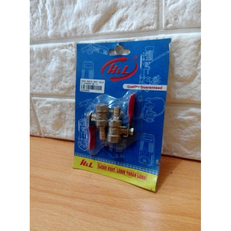 H&L kran angin drat dalam kuningan 1/4 kompresor