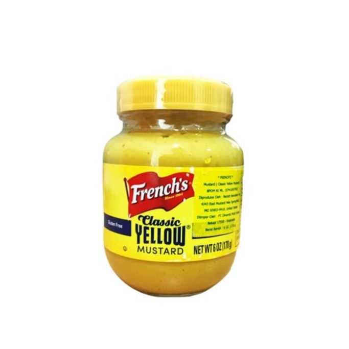 

French`s Classic Mustard Yellow 170 gram Sauce American Classic Glutten Free.