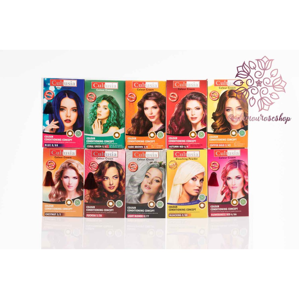 Cultusia Hair Color Cream -  FREE SARUNG TANGAN PLASTIK Rambut Cultusia 30 ml