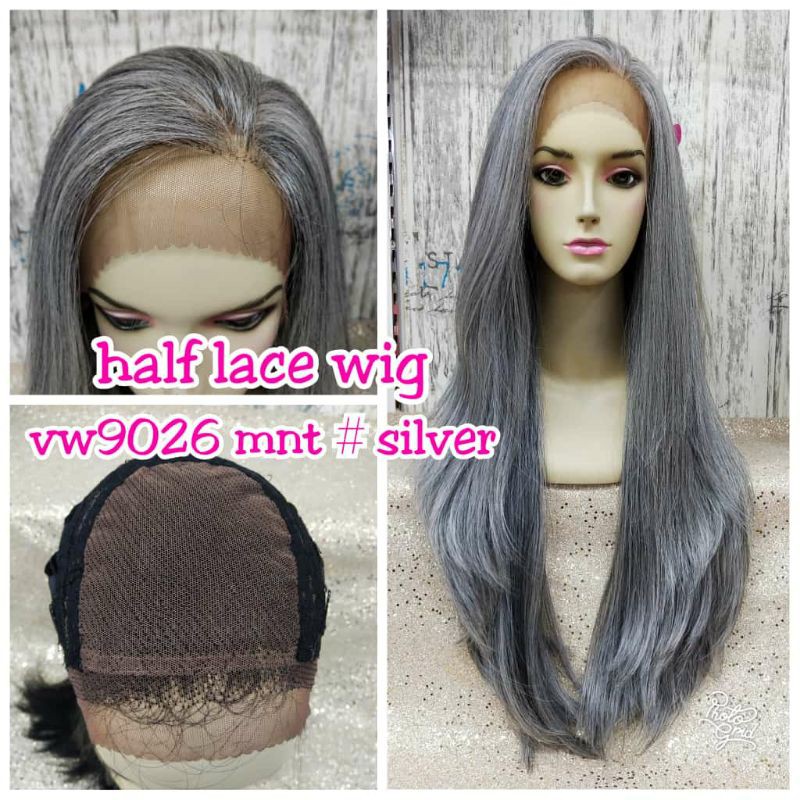 HALF LACE WIG VW9026 SILVER / LACE WIG / HALFWIG