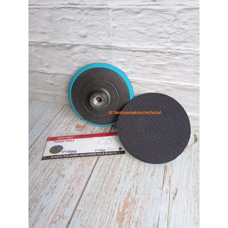 M 10 / 14 5&quot; Tatakan Piringan Perekat Amplas Rubber Pad Velcro 5 Inchi