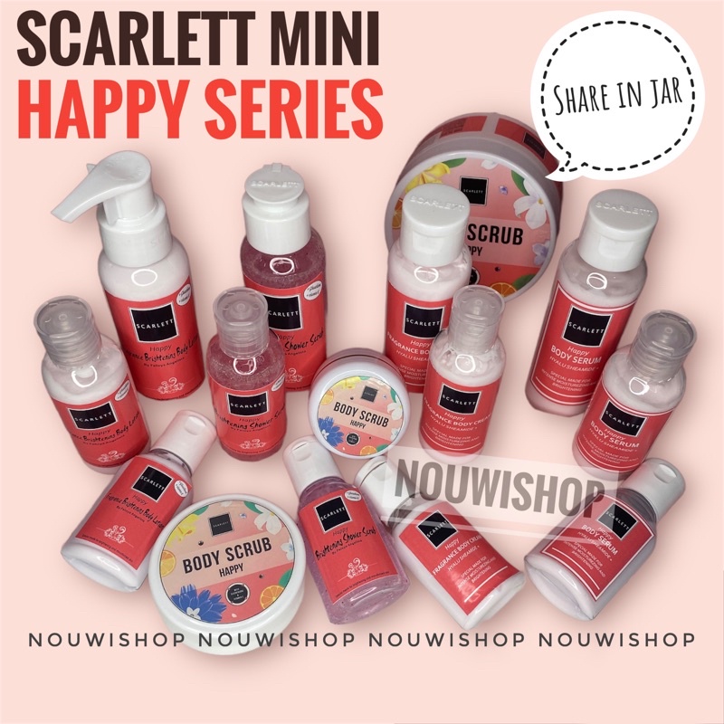 SCARLETT HAPPY VARIAN TERBARU | 30ML 60ML 100ML | MINI TRAVEL SIZE TESTER