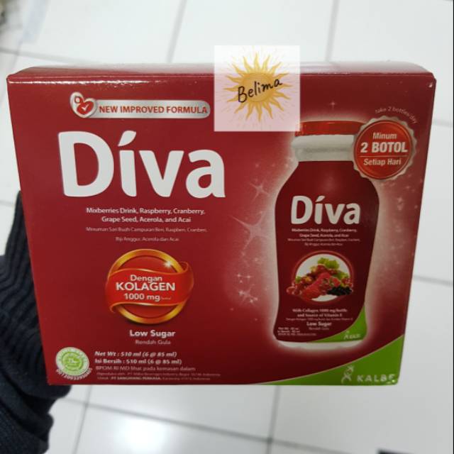 Diva Beauty Drink Mix Berries (6 @85ml) Collagen 1000mg & Vitamin E
