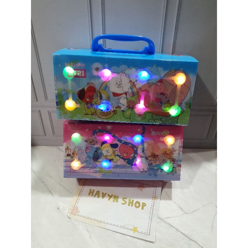 kotak pensil KODE password ada LAMPU/pencil case/KODE LED-BTS kodeLED