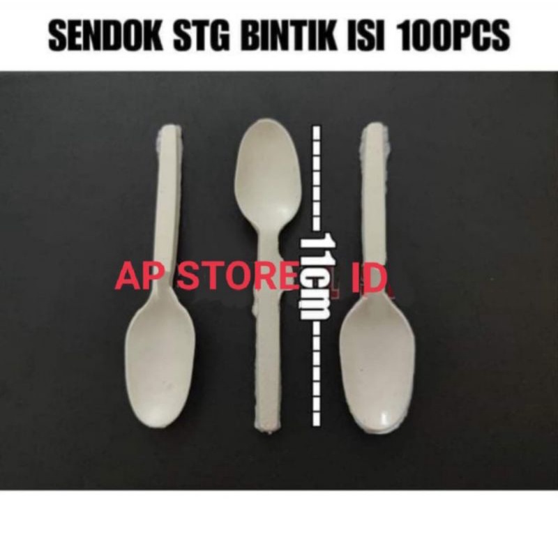 isi 100pcs Sendok Stg Bintik / Sendok Teh Butek