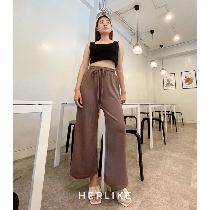 Yuri kulot  / kulot knit import /Celana Knit Import / Flexible/kulot wanita/kulot dewasa /celana panjang-4