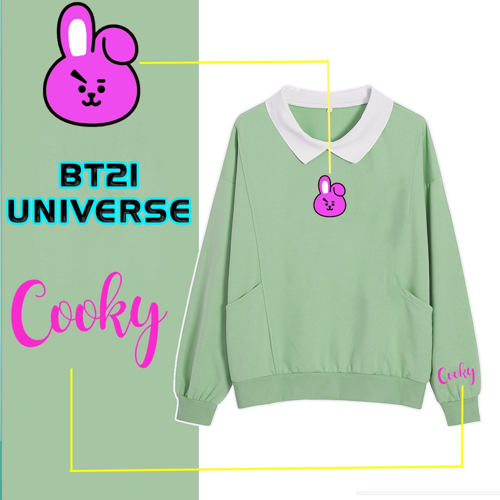 🅳🅵 Sweater Kawaii Cooky BTS | Sweater Wanita Original Untitres | Dhea Fashion