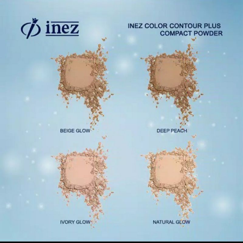 Inez Compact Powder  ( Reffil with puff ) Bedak Muka Padat Mengandung vitamin A &amp; E