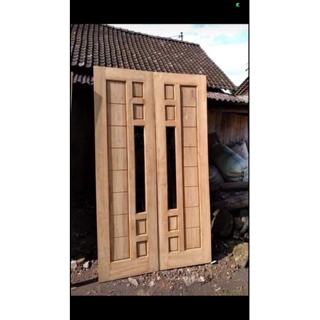 Daun Pintu Minimalis Kayu jati Set