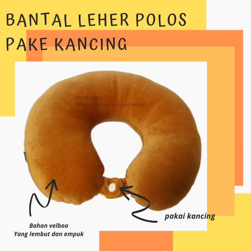 bantal leher polos warna coklat