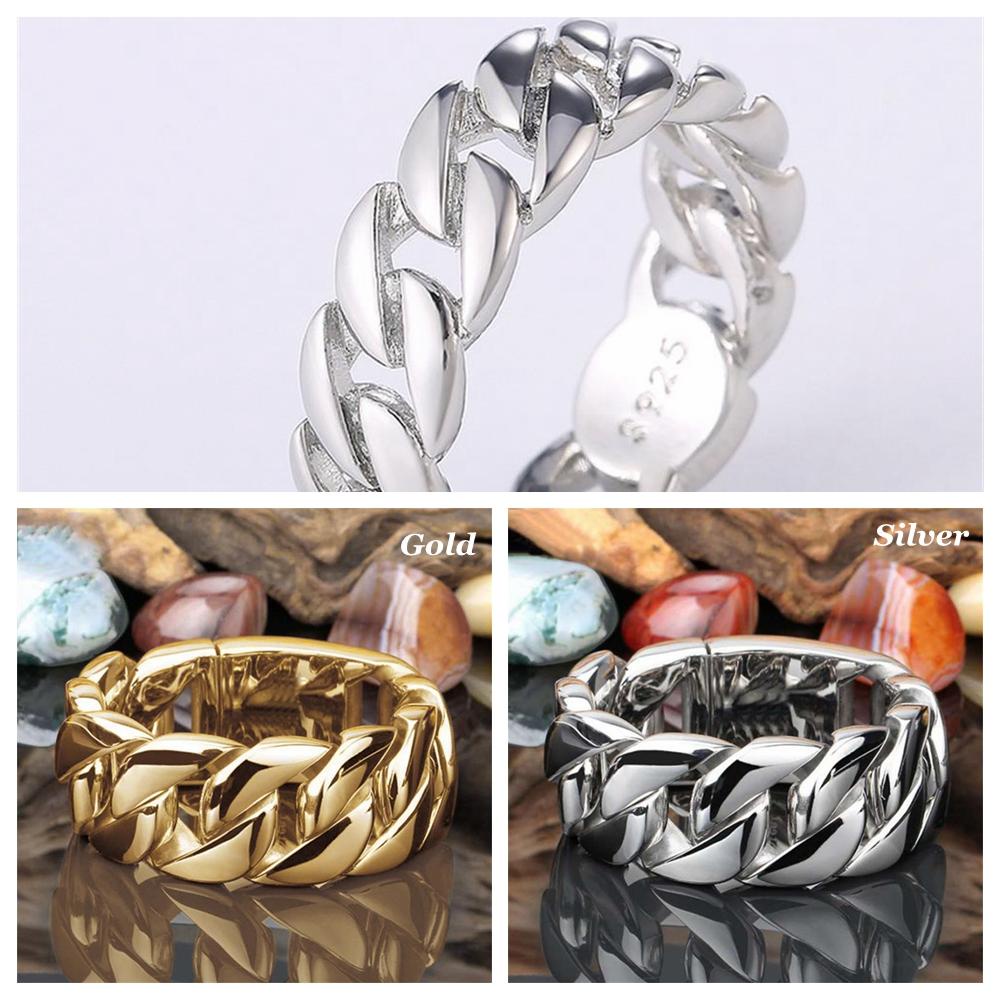 SUYO Link Rantai Cincin New Trendy Hadiah Pernikahan Wanita Pria Anti Karat