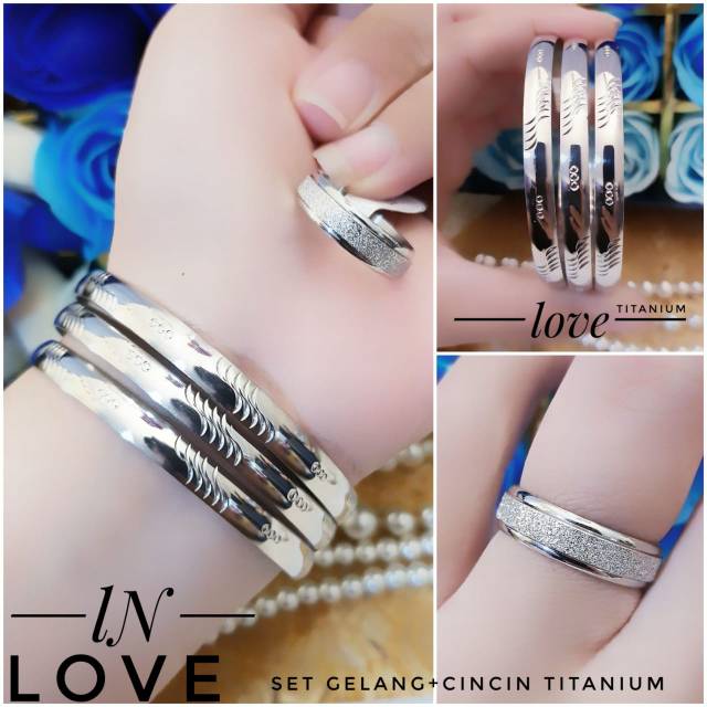 Titanium gelang dan cincin 2808g