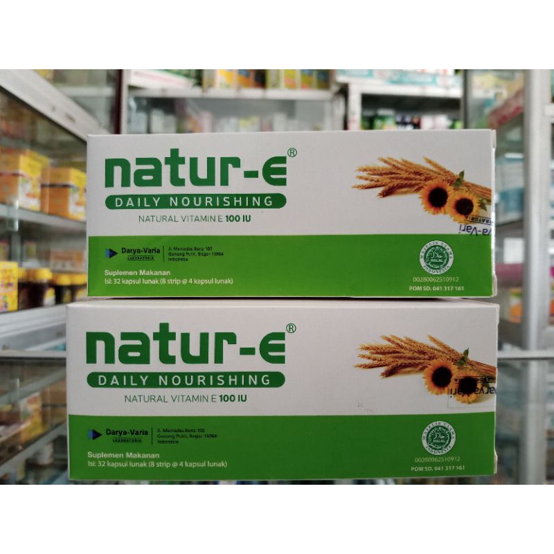 Natur-E Isi 32 Kapsul | 8 Strip @4 Kapsul | Natural Vit E 100 IU - ED 05/2024