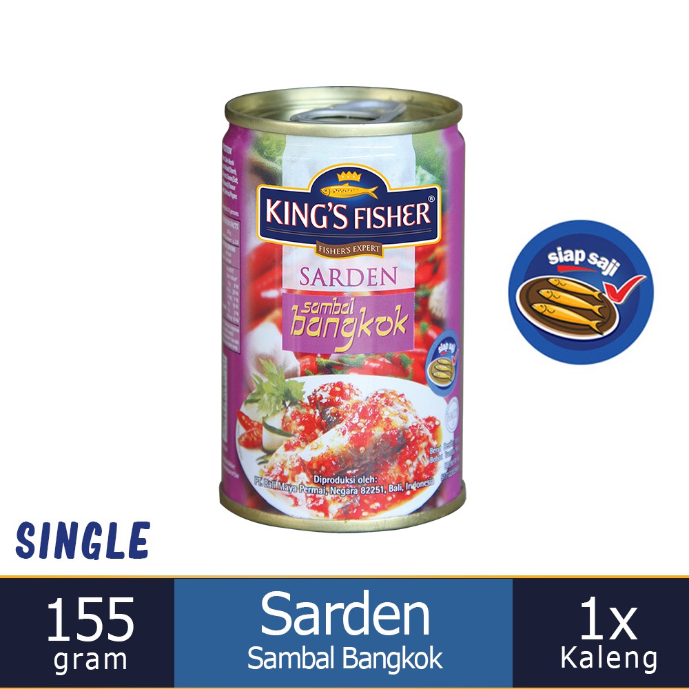 

MyHomey King's Fisher Sarden mini rasa saus bangkok Makanan Kaleng 155 g kings fisher