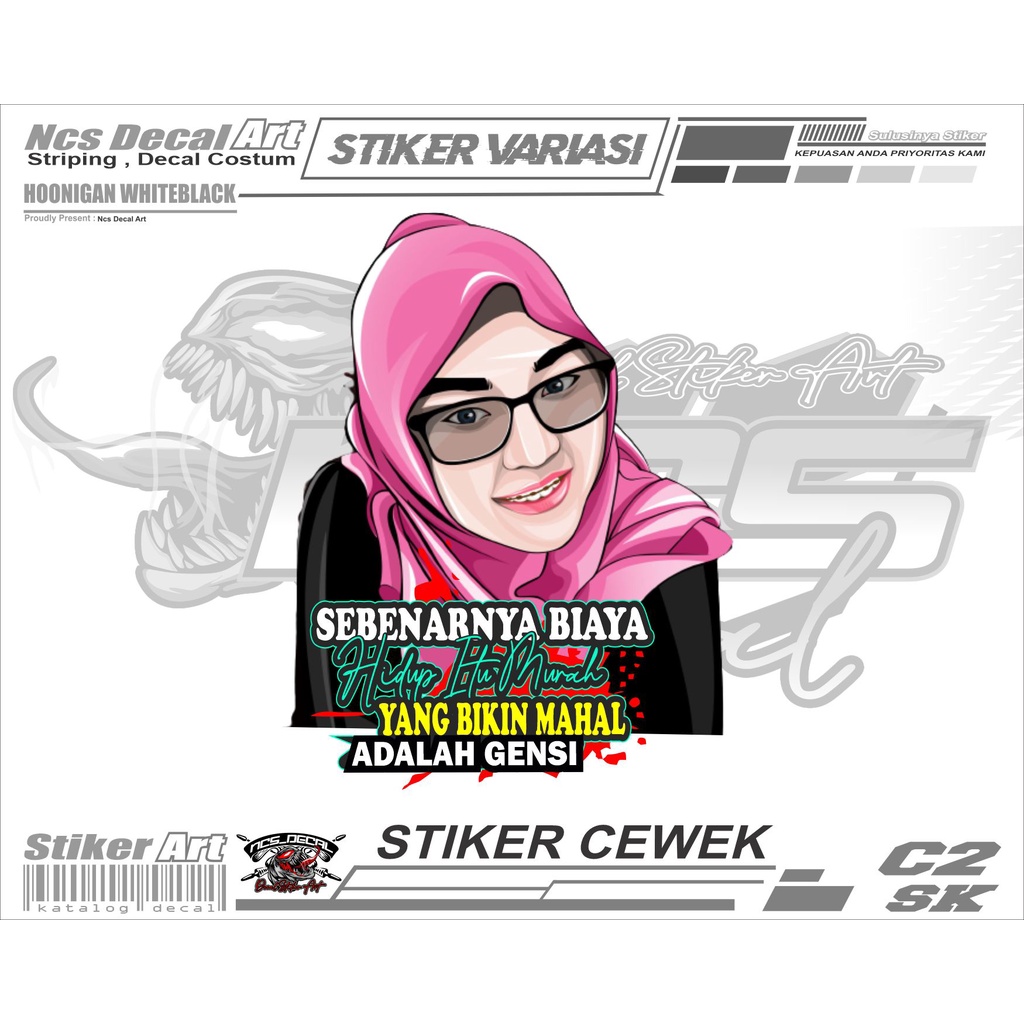 stiker cewek stiker mobil/canter/truk stiker variasi stiker motor