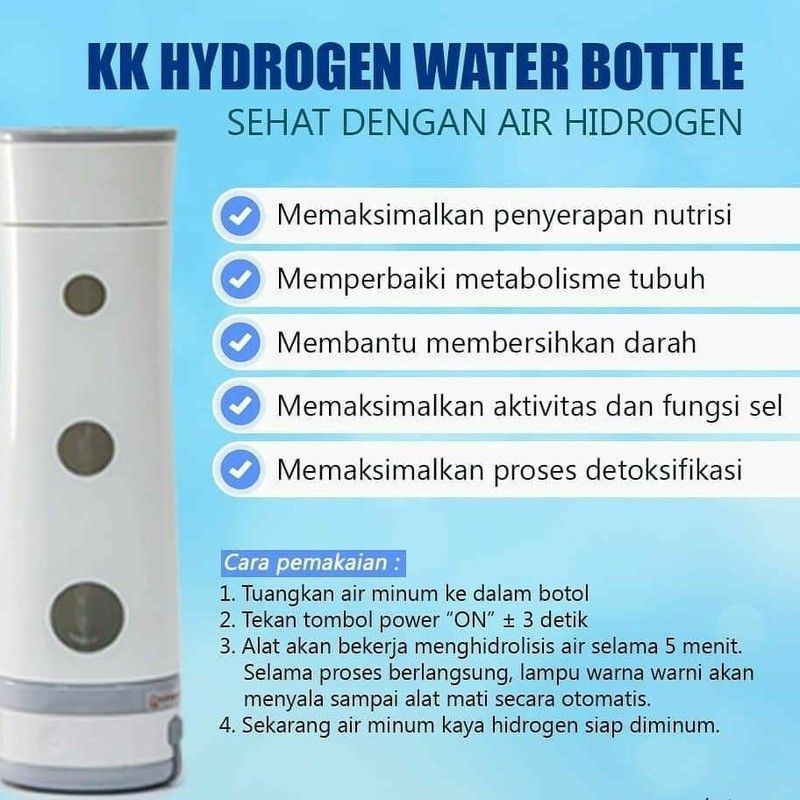 KK Hydrogen Water Bottle KK Sinbisu Alkaline Water Stick Hasilkan Air Hydrogen Dan Air Alkali Dengan Ion Tinggi Antioksidan Original kk Indonesia