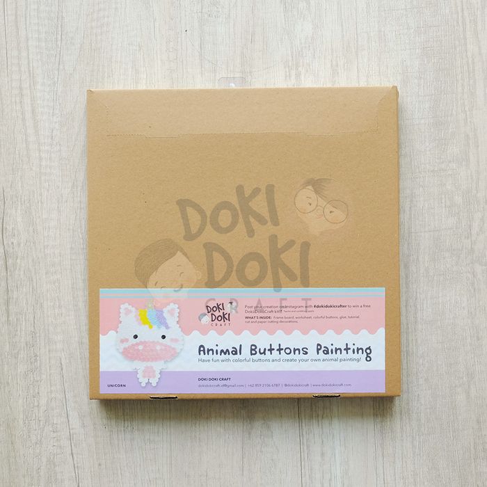 Animal Button Painting Craft Kit - DIY - Unicorn Kerajinan Tangan Anak