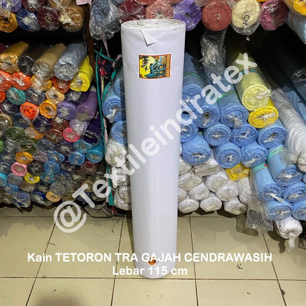 ( per 1 roll ) KAIN tetoron spanduk putih tebal TRA GAJAH CENDRAWASIH bahan umbul umbul kantong furing sofa goodie bag kerajinan tangan dekorasi dekor sablon printing sublime sublim