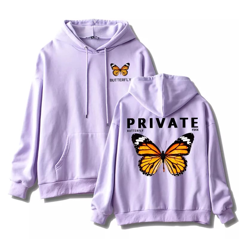 Jaket Hoodie Sweater Jumper Tengkorak Bersayap Kupu-kupu Hoodie Butterfly Zipper Wanita Ziper Wanita