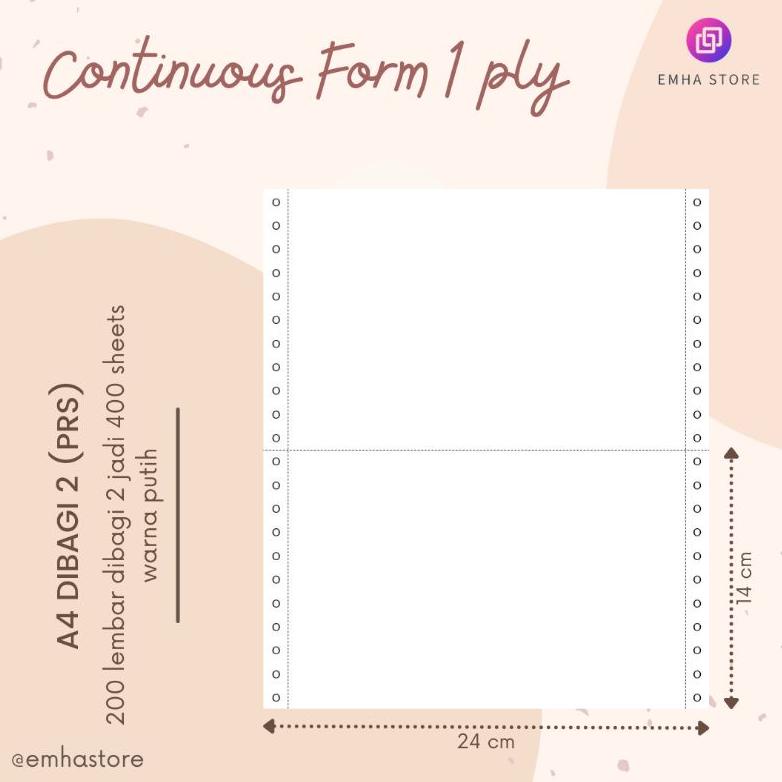 

←#Sale✦ Kertas Continuous Form Struk PPOB PLN A4 Dibagi 2 1 Ply 200 Lembar V52