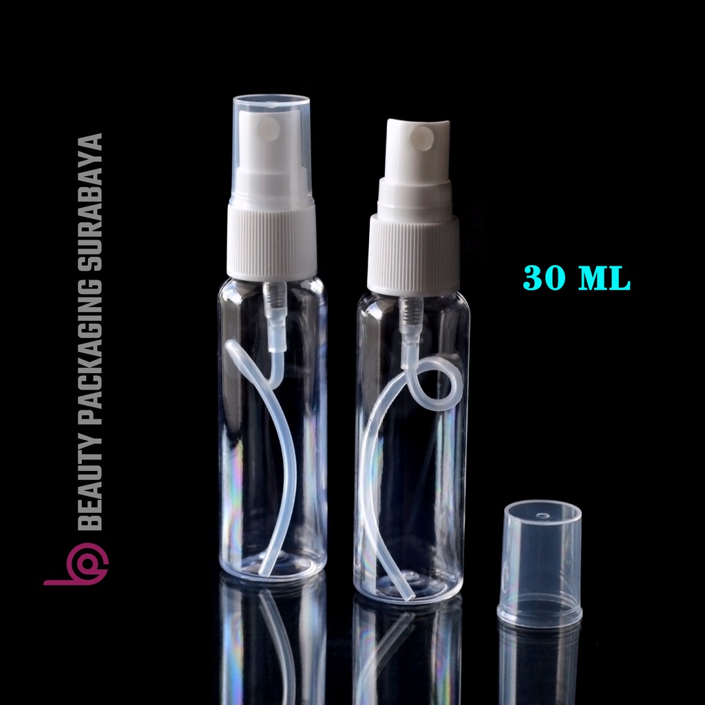 Botol Plastik PET 30ml BR Bening Tutup Spray