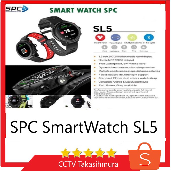 SPC Smart Watch SL5 Waterproof Multiple Sport Mode Ori Garansi Resmi