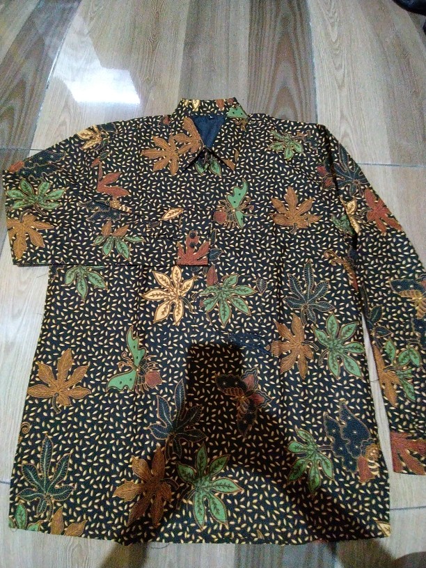 Baju Batik Solo Premium Pria Lengan Panjang Produksi Batik Aluna Pcw086