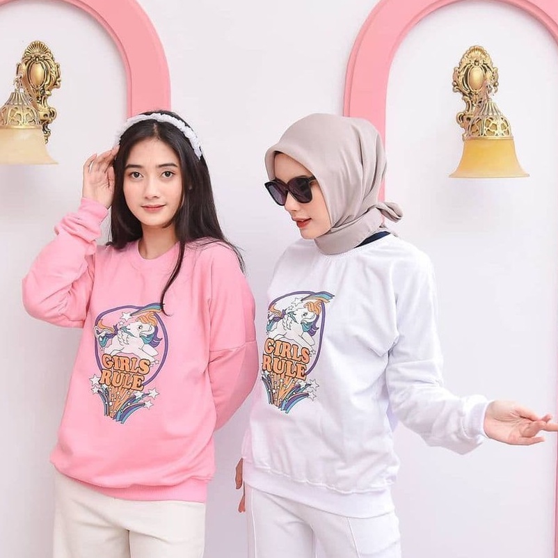 Nara Grosir - Girl Rules Unicorn | Fashion Terkini | Sweater Termurah