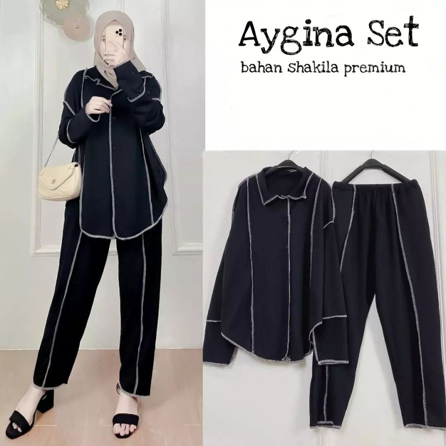 Set Top Fashion Murah Import Bkk Bangkok Baju Stelan Wanita St CC187 Set 3In1 Lulu Rample Army [Sete