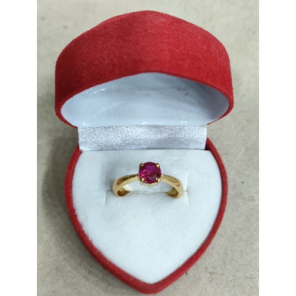 cincin mata 1 merah 2 gram emas muda