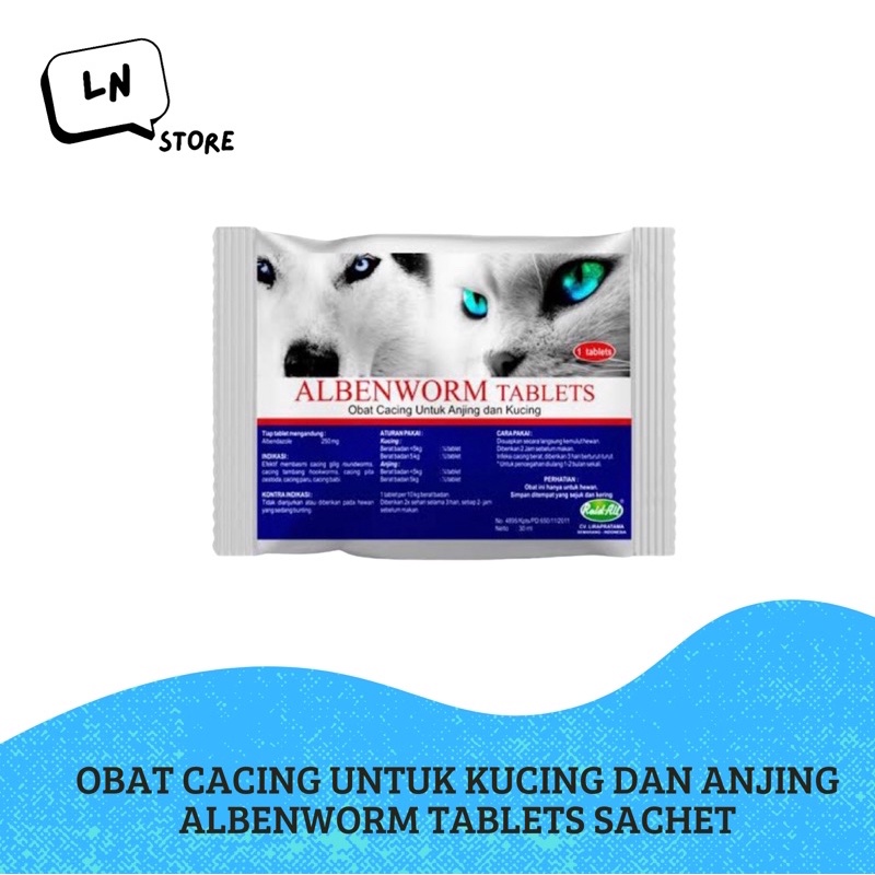 ALBENWORM Obat Cacing Untuk Kucing dan Anjing