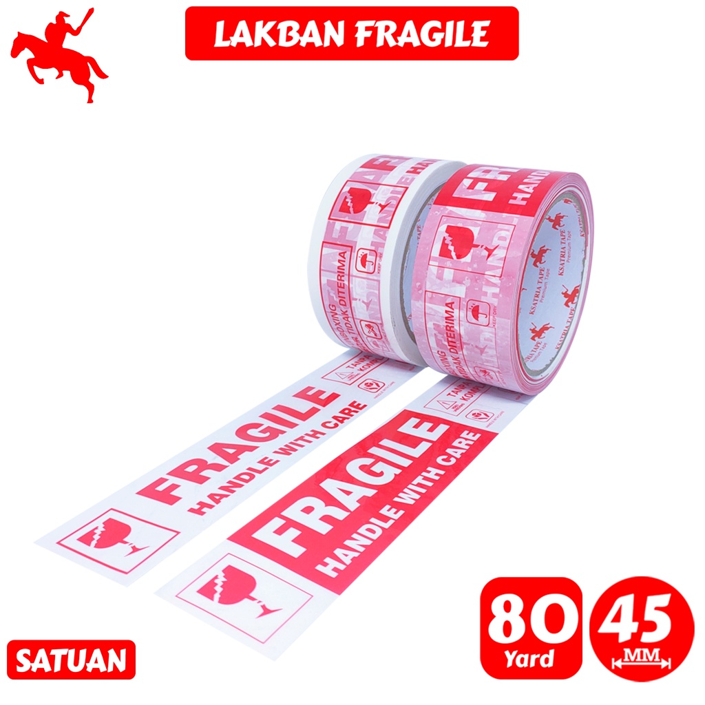 

Lakban OPP Tape / Lakban Fragile KSATRIA Tape 45mm x 80 Yard