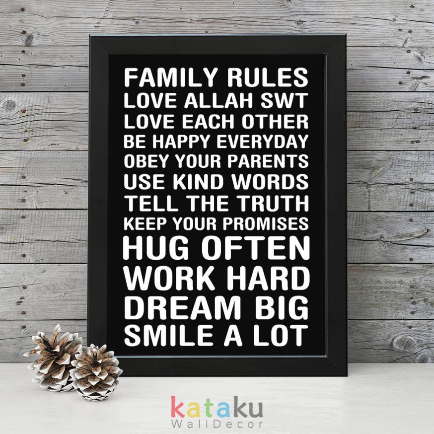 Постер в рамке Family Rules.