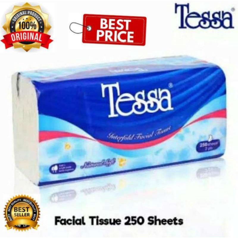 Tisu Tessa Facial 250 sheets 2 ply Promo Tissue Tissu Wajah tokozifa25