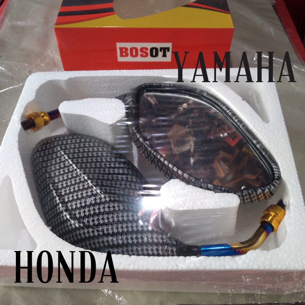 kaca spion sepion click hitam, karbon, twotone universal honda yamaha