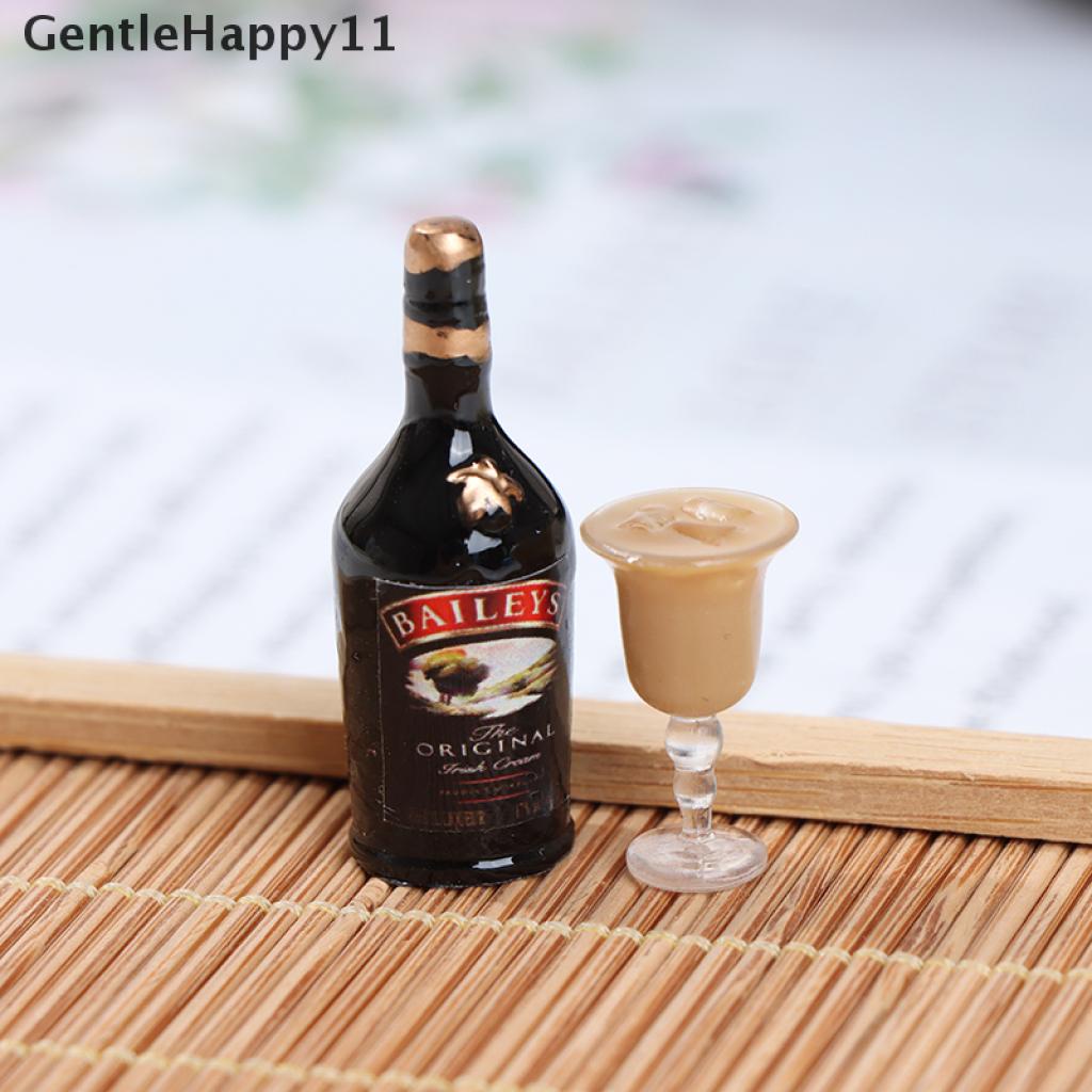 Gentlehappy 1 Set Mainan Miniatur Botol Wine Bahan Resin Untuk Aksesoris Rumah Boneka