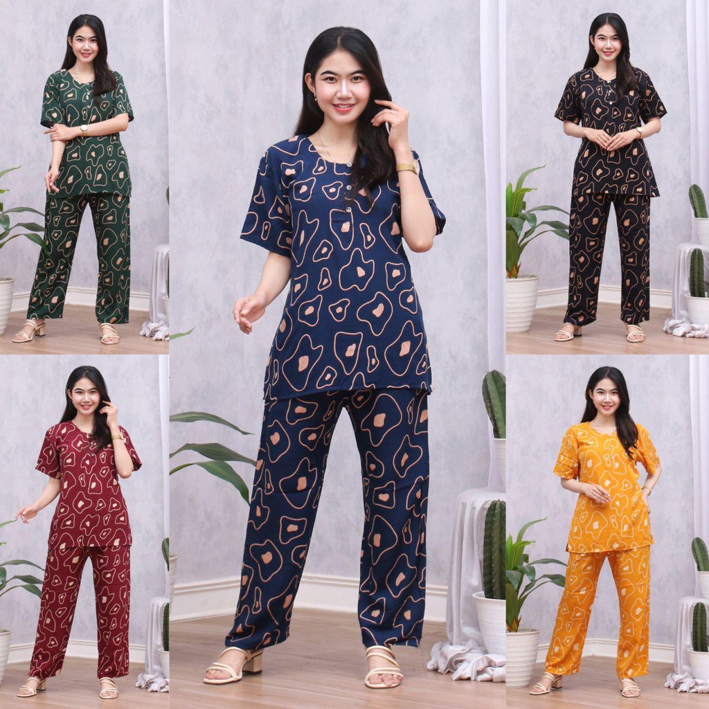 Setelan CP ANDIN Setelan Tyedye Batik Piyama Batik Baju Tidur Dater Cantik-4