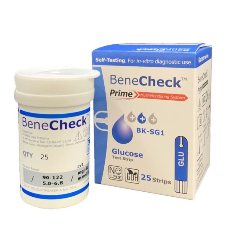 Benecheck Prime- Test Strip Gula Darah / BeneCheck PRIME Test Strip Glucose